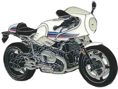 Pin Anstecker BMW R nine T 1273 RnineT Racer weiss Motorrad Moto Art 